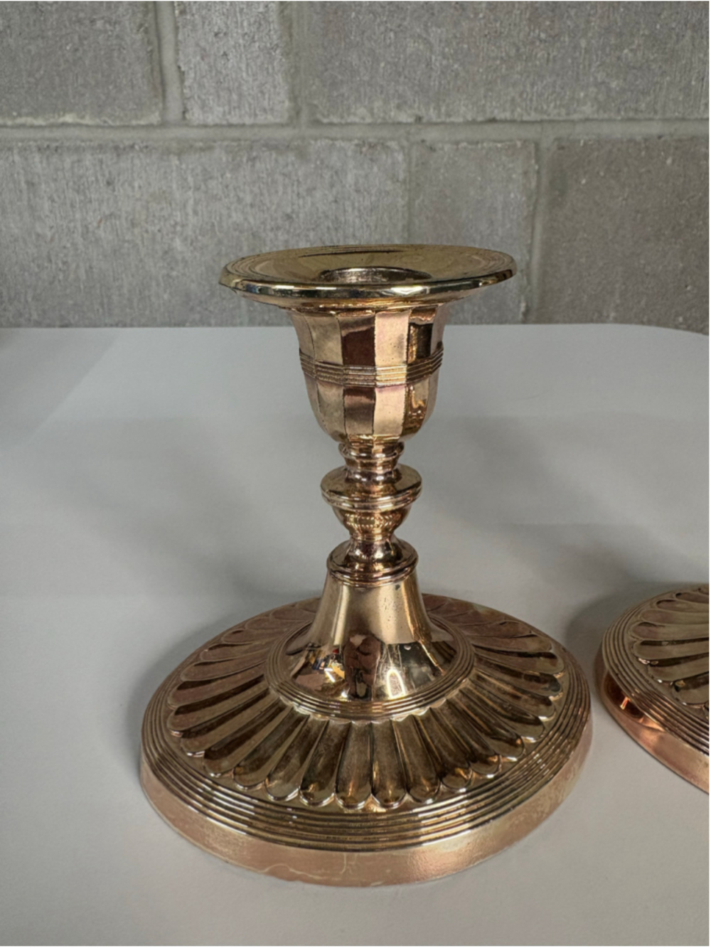 Vintage Pair Of Newport Gorham Japan Silverplate Candlesticks Oval Base - Picture 5 of 9